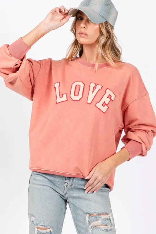 SAGE + FIG LOVE Path Applique Drop Shoulder Sweatshirt sold by Roxie’s Picks
