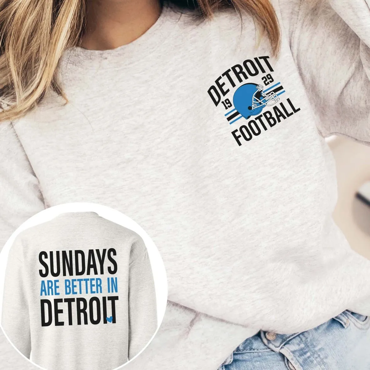 Sundays Are Better In Detroit Graphic Sweatshirt sold by Roxie’s Picks product image thumbnail 2