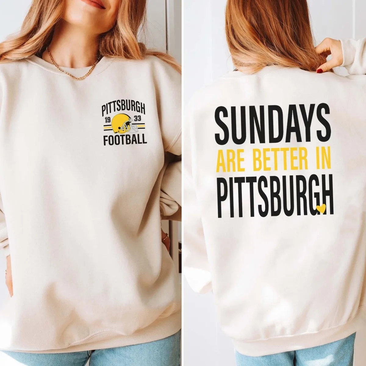 Sundays Are Better In Pittsburgh Graphic Sweatshirt sold by Roxie’s Picks product image thumbnail 3
