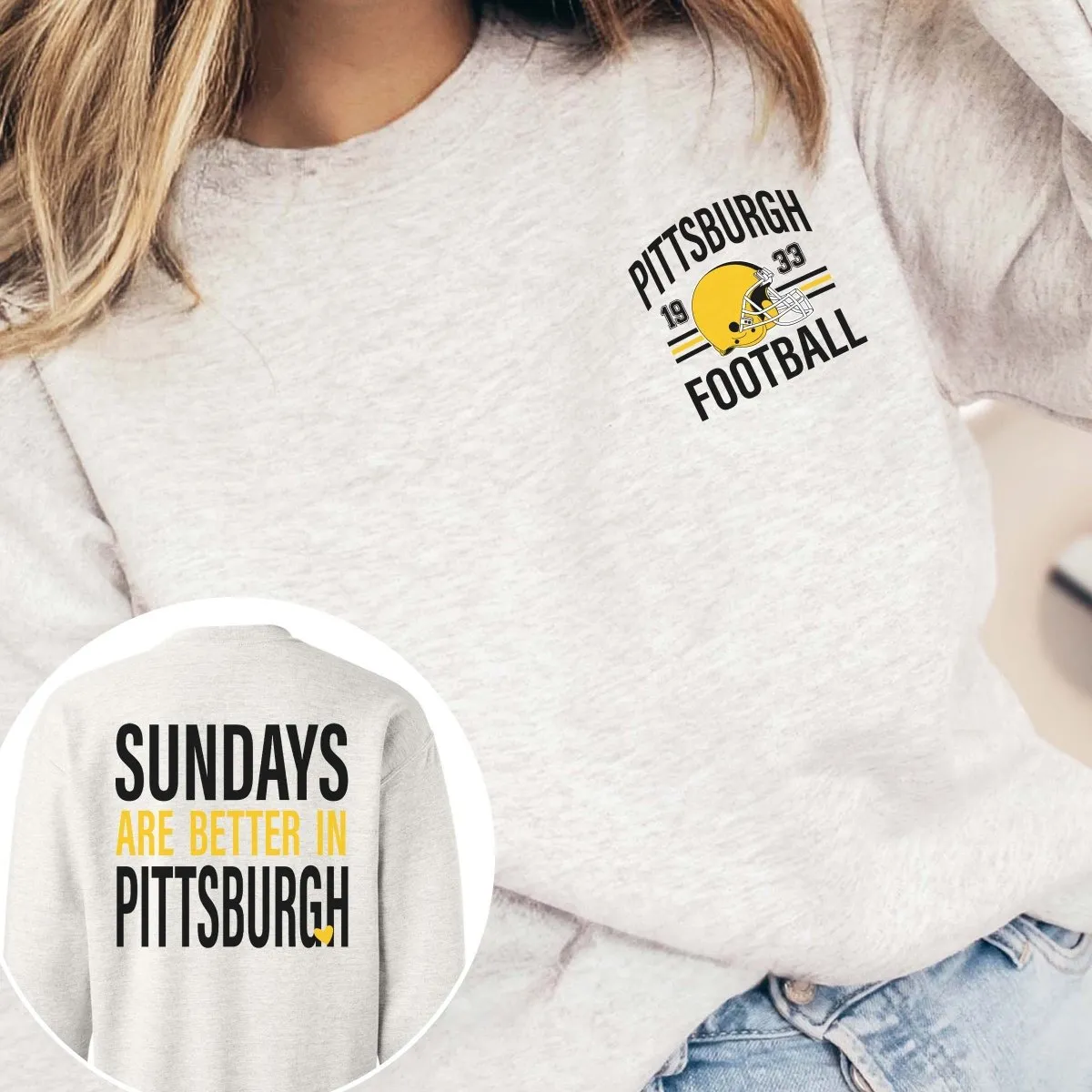 Sundays Are Better In Pittsburgh Graphic Sweatshirt sold by Roxie’s Picks product image thumbnail 2