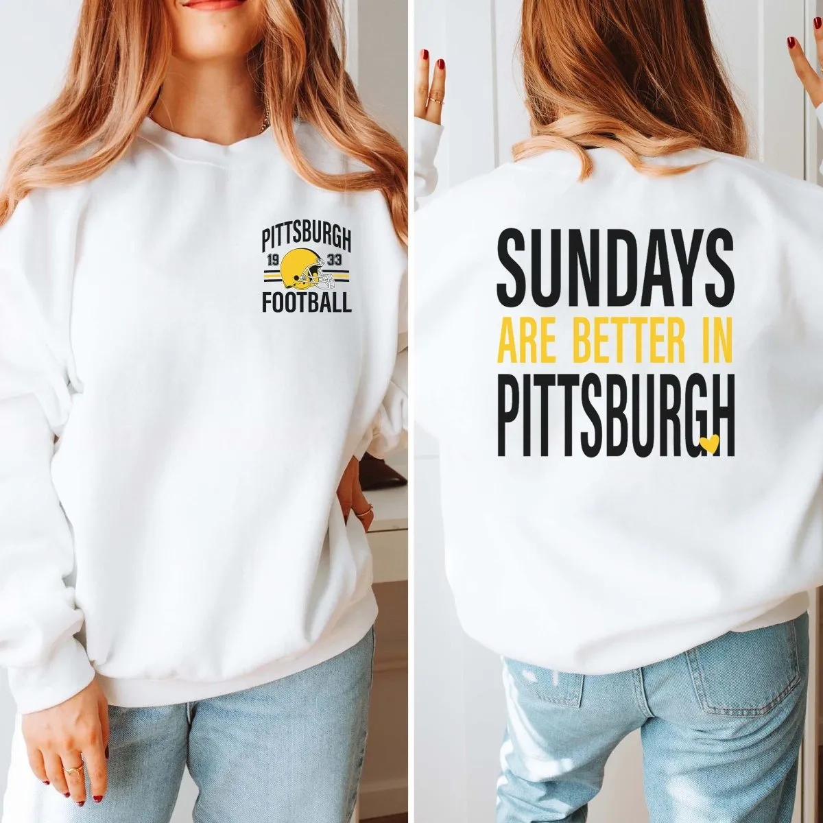 Sundays Are Better In Pittsburgh Graphic Sweatshirt sold by Roxie’s Picks