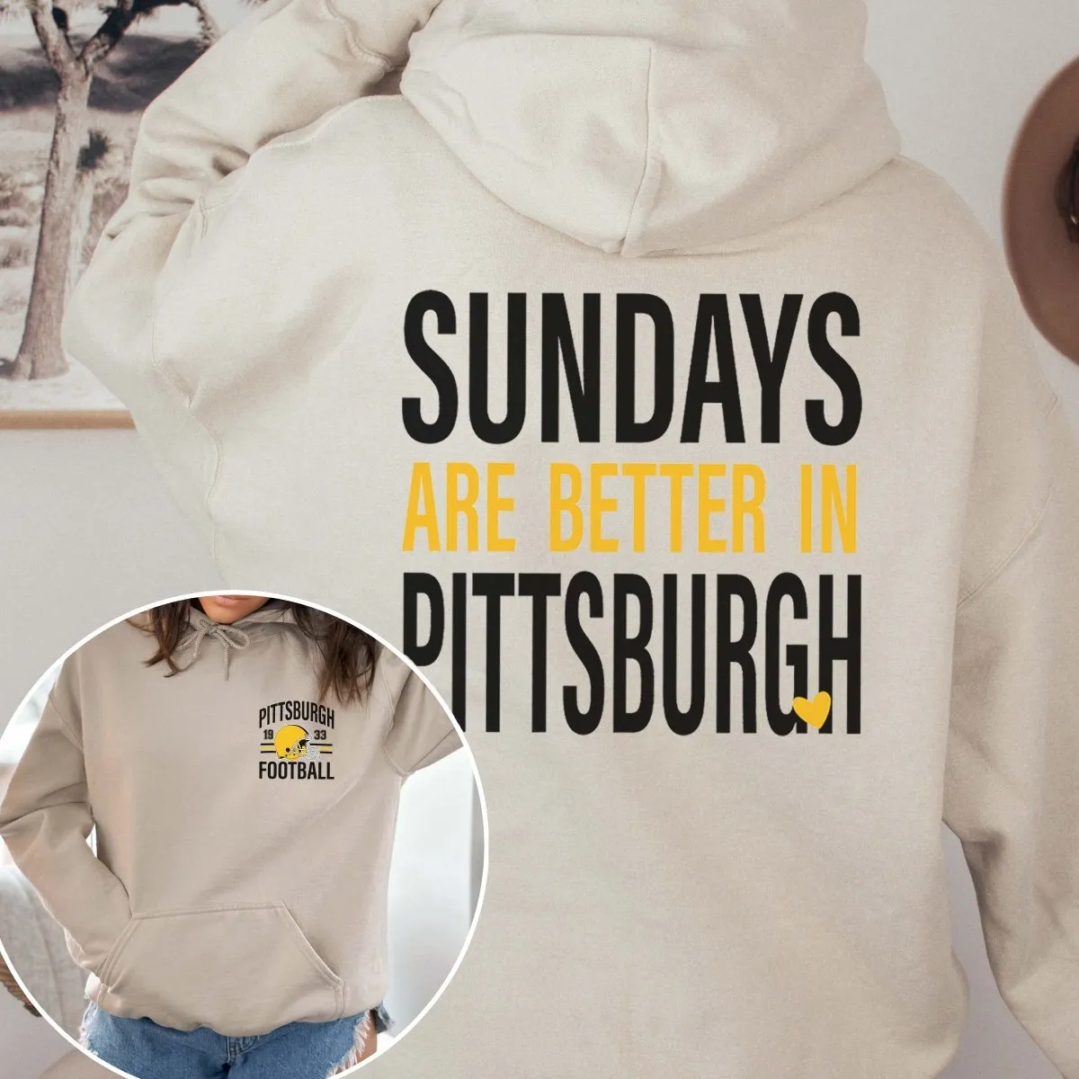 Sundays Are Better In Pittsburgh Graphic Hoodie sold by Roxie’s Picks product image thumbnail 3