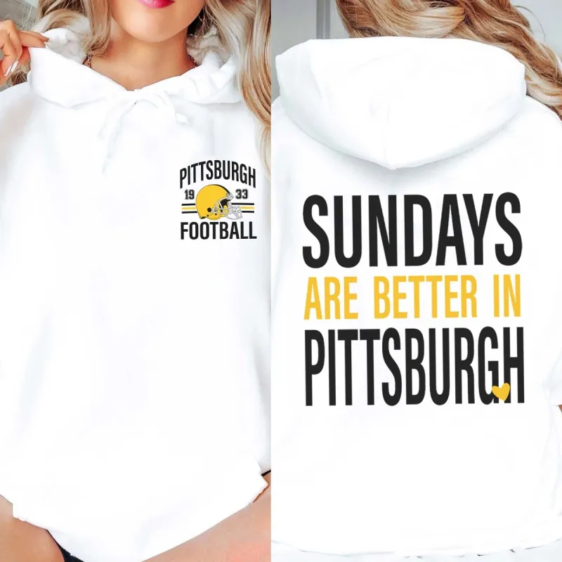 Sundays Are Better In Pittsburgh Graphic Hoodie sold by Roxie’s Picks