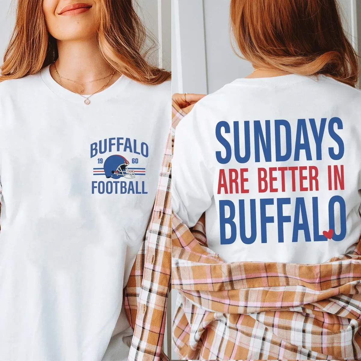 Sundays Are Better In Buffalo Bella Graphic Tee With Front And Back Design sold by Roxie’s Picks product image thumbnail 3
