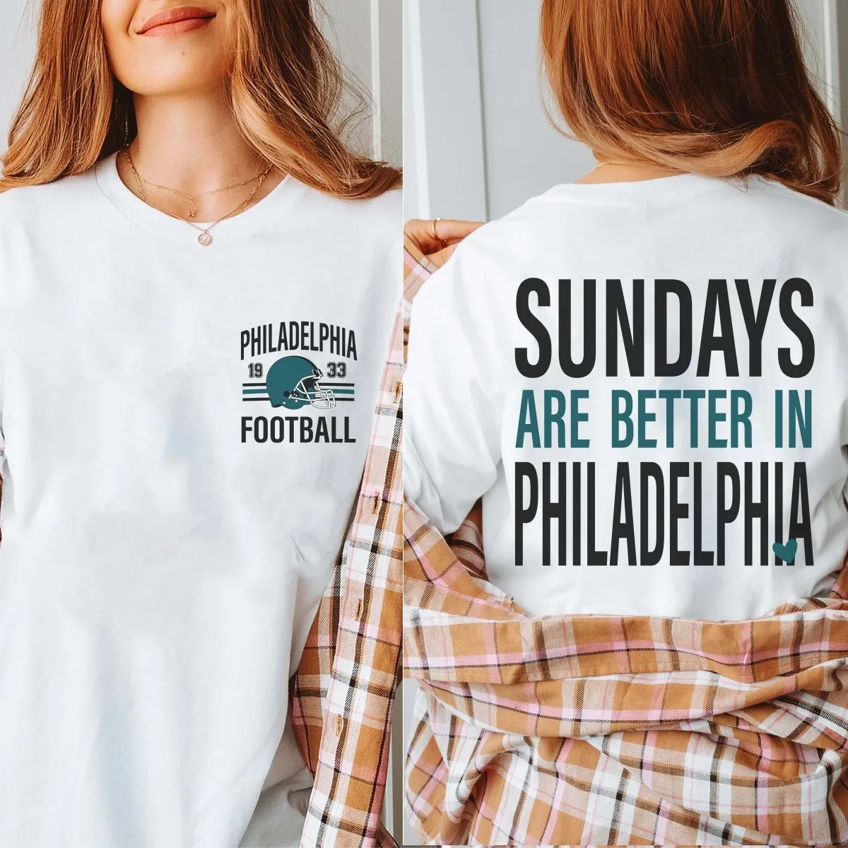 Sundays Are Better In Philadelphia Bella Graphic Tee With Front And Back Design sold by Roxie’s Picks product image thumbnail 2
