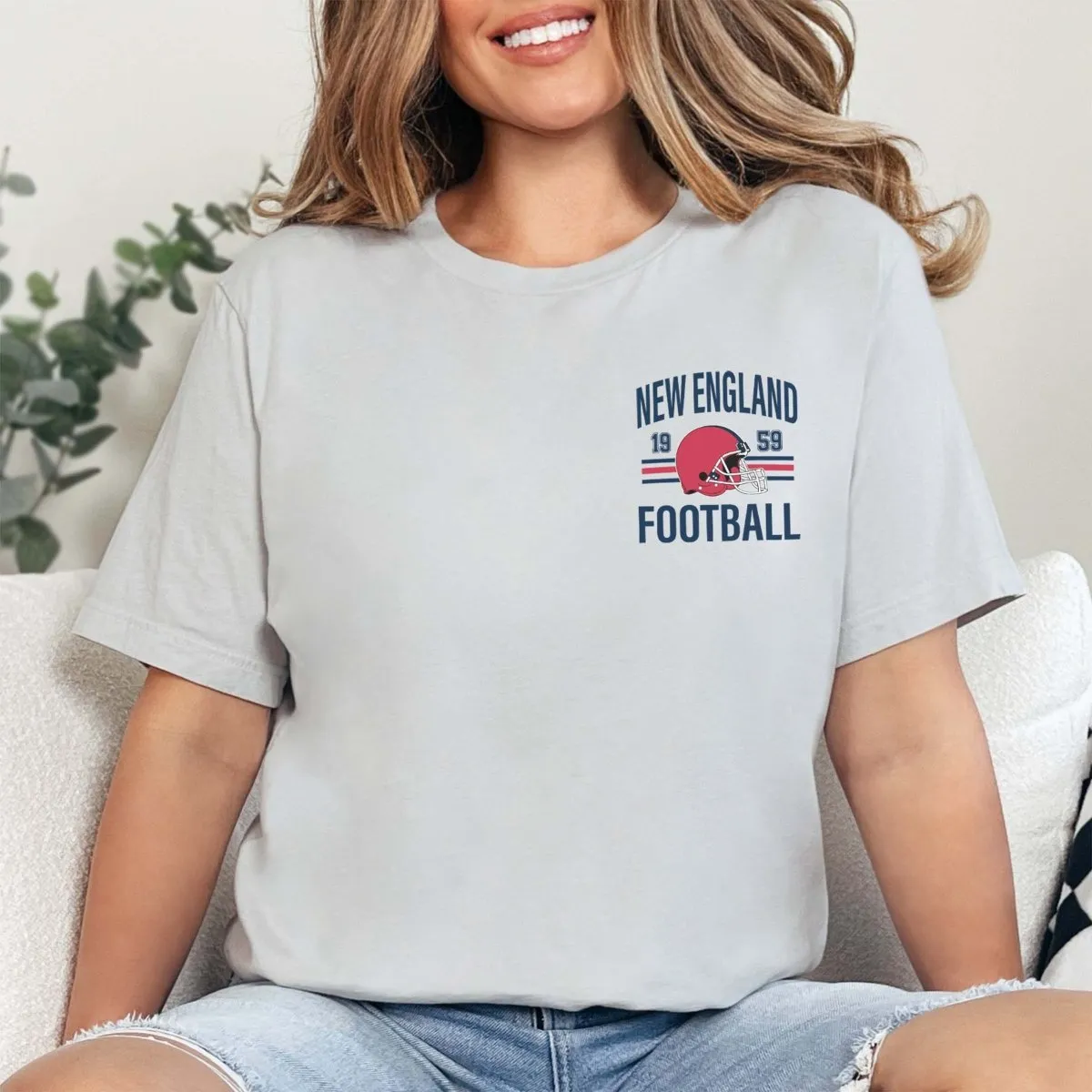 Sundays Are Better In New England Bella Graphic Tee With Front And Back Design sold by Roxie’s Picks product image thumbnail 2