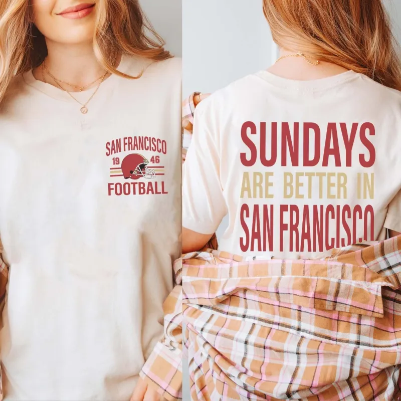 Sundays Are Better In San Francisco Bella Graphic Tee With Front And Back Design sold by Roxie’s Picks
