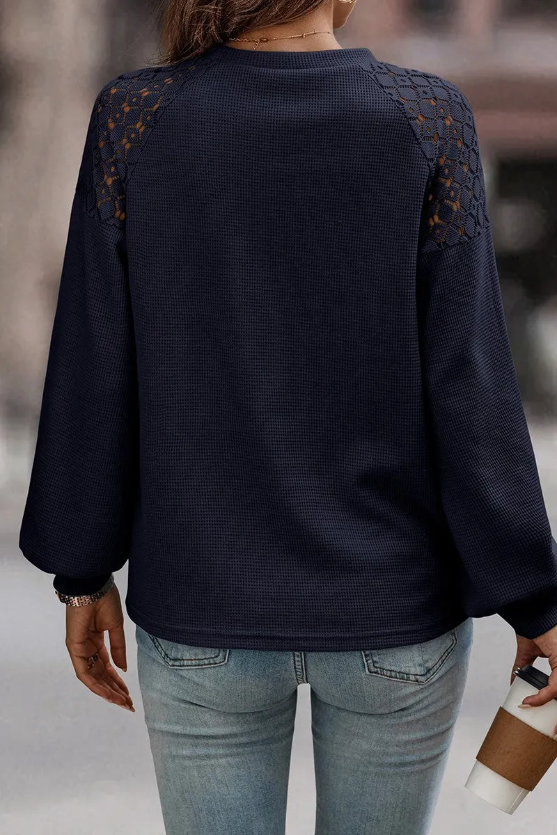 Lace Shoulder Sweater Top II sold by Roxie’s Picks product image thumbnail 4