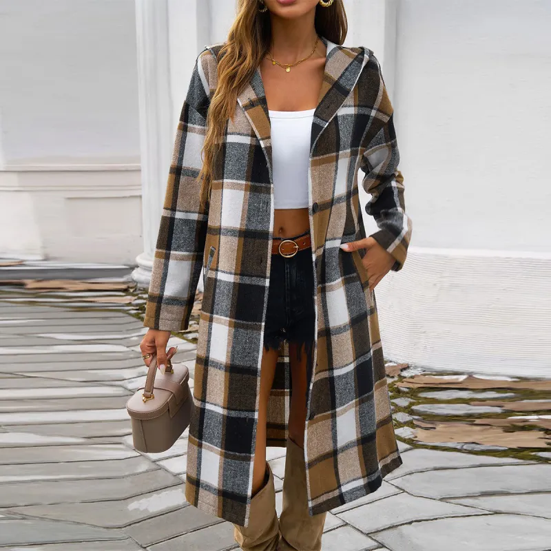Warm Plaid Trails Hooded Shirt Jacket sold by Roxie’s Picks
