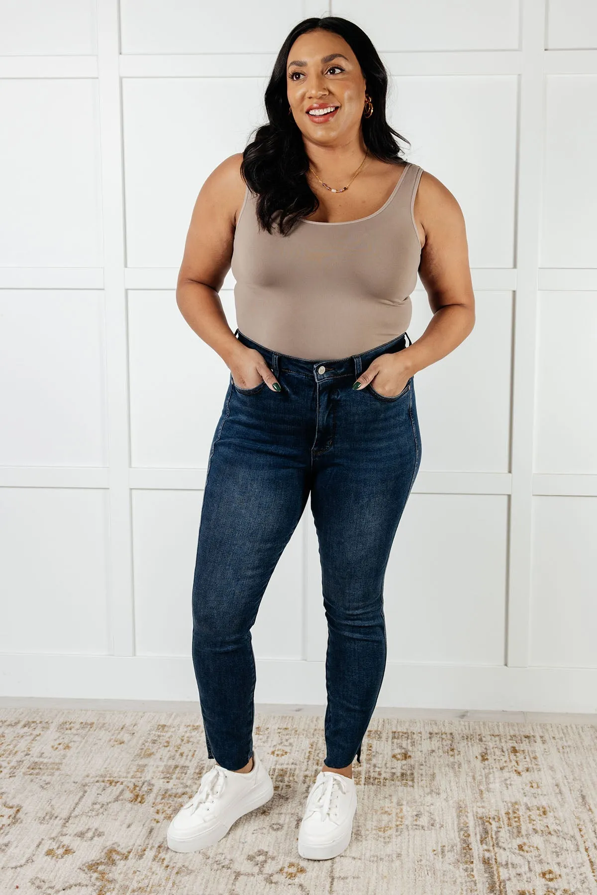 Tessa High Rise Control Top Step Hem Skinny Jeans sold by Roxie’s Picks product image thumbnail 5