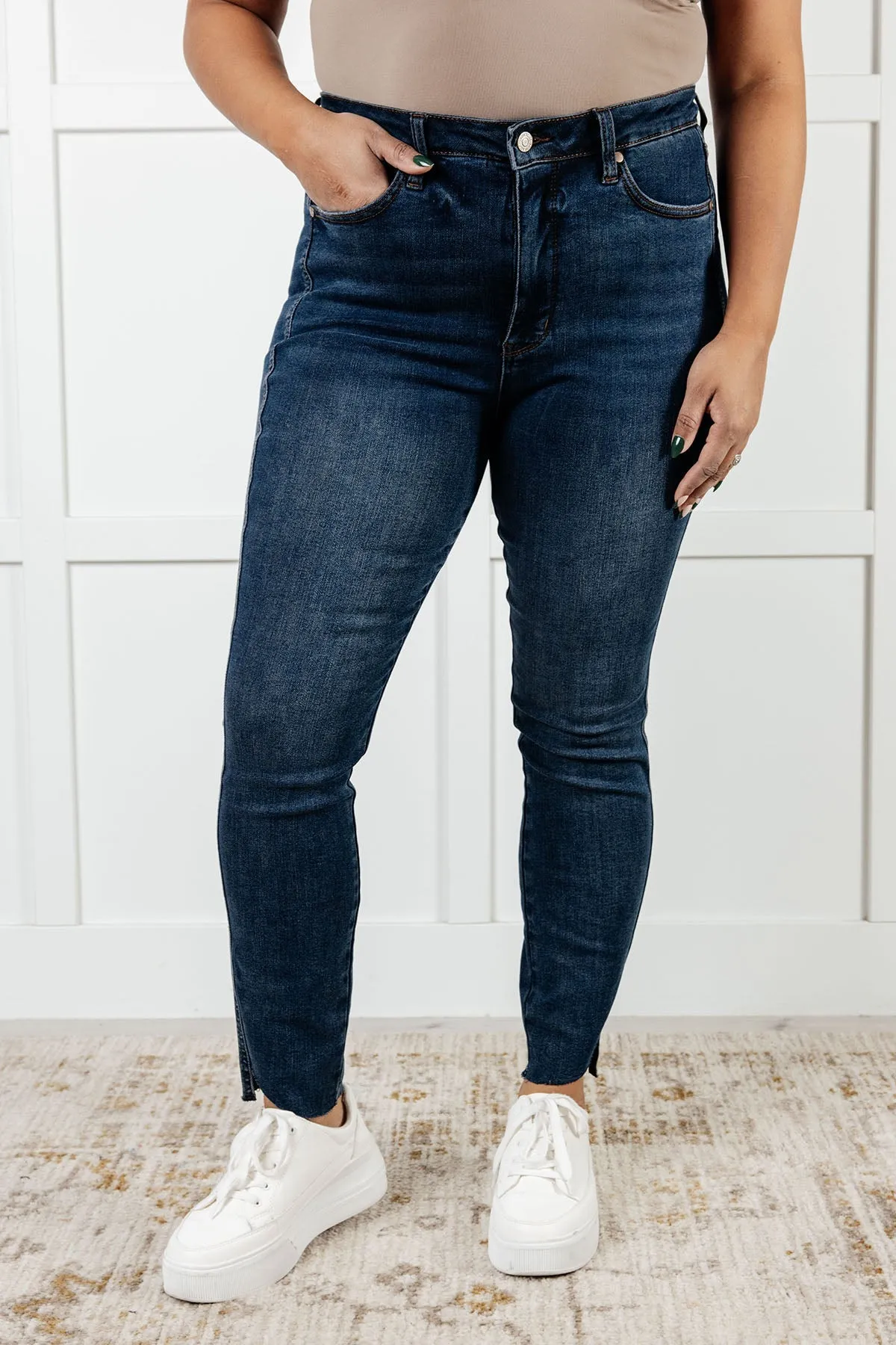 Tessa High Rise Control Top Step Hem Skinny Jeans sold by Roxie’s Picks product image thumbnail 2