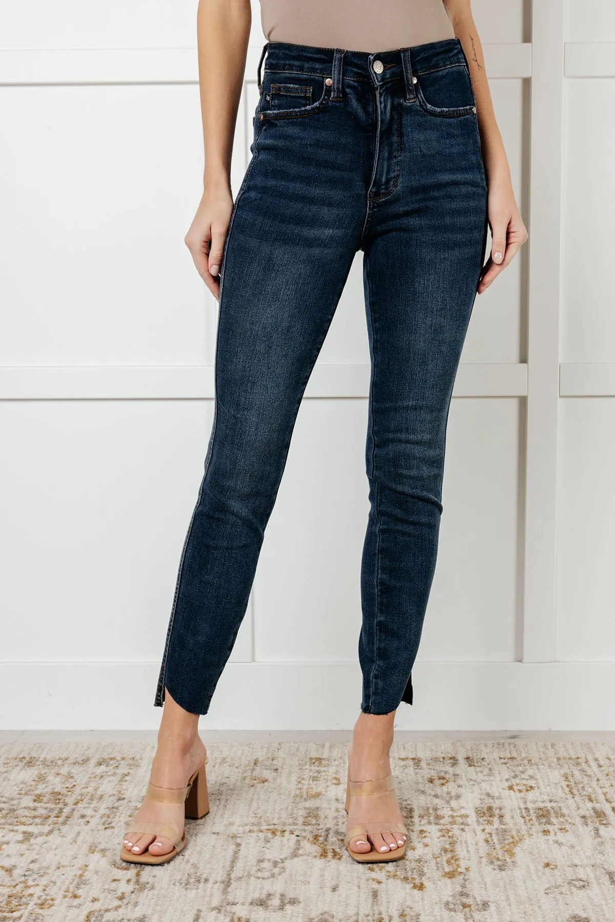 Tessa High Rise Control Top Step Hem Skinny Jeans sold by Roxie’s Picks product image thumbnail 3