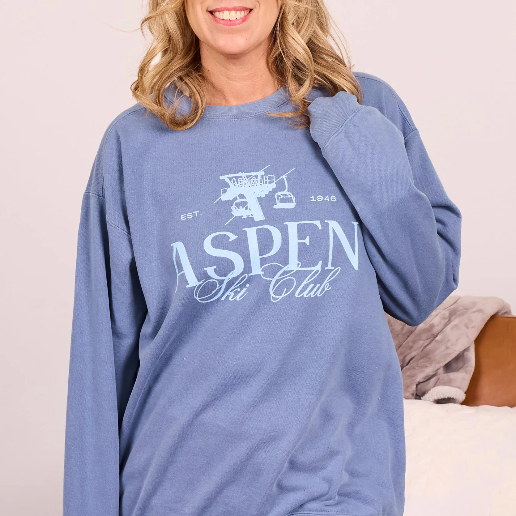 Aspen Ski Club Comfort Colors Crew Sweatshirt sold by Roxie’s Picks product image thumbnail 2