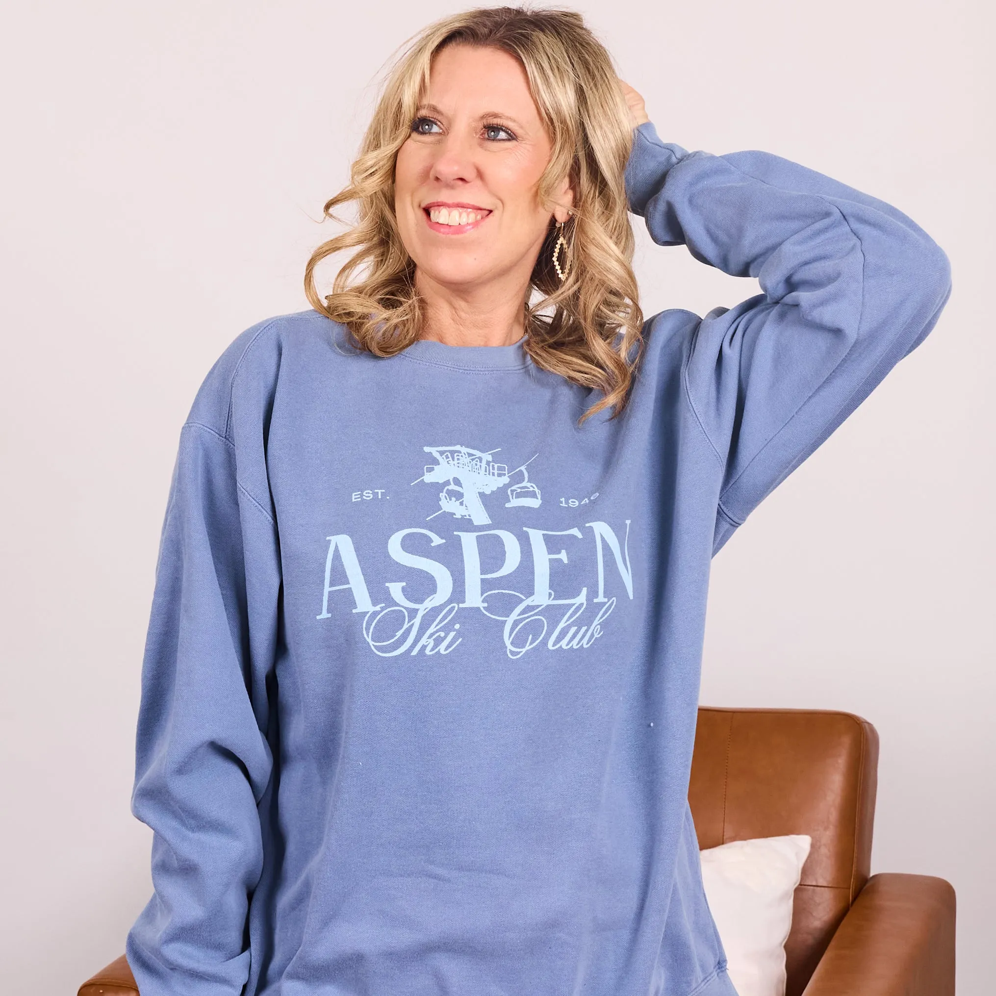 Aspen Ski Club Comfort Colors Crew Sweatshirt sold by Roxie’s Picks