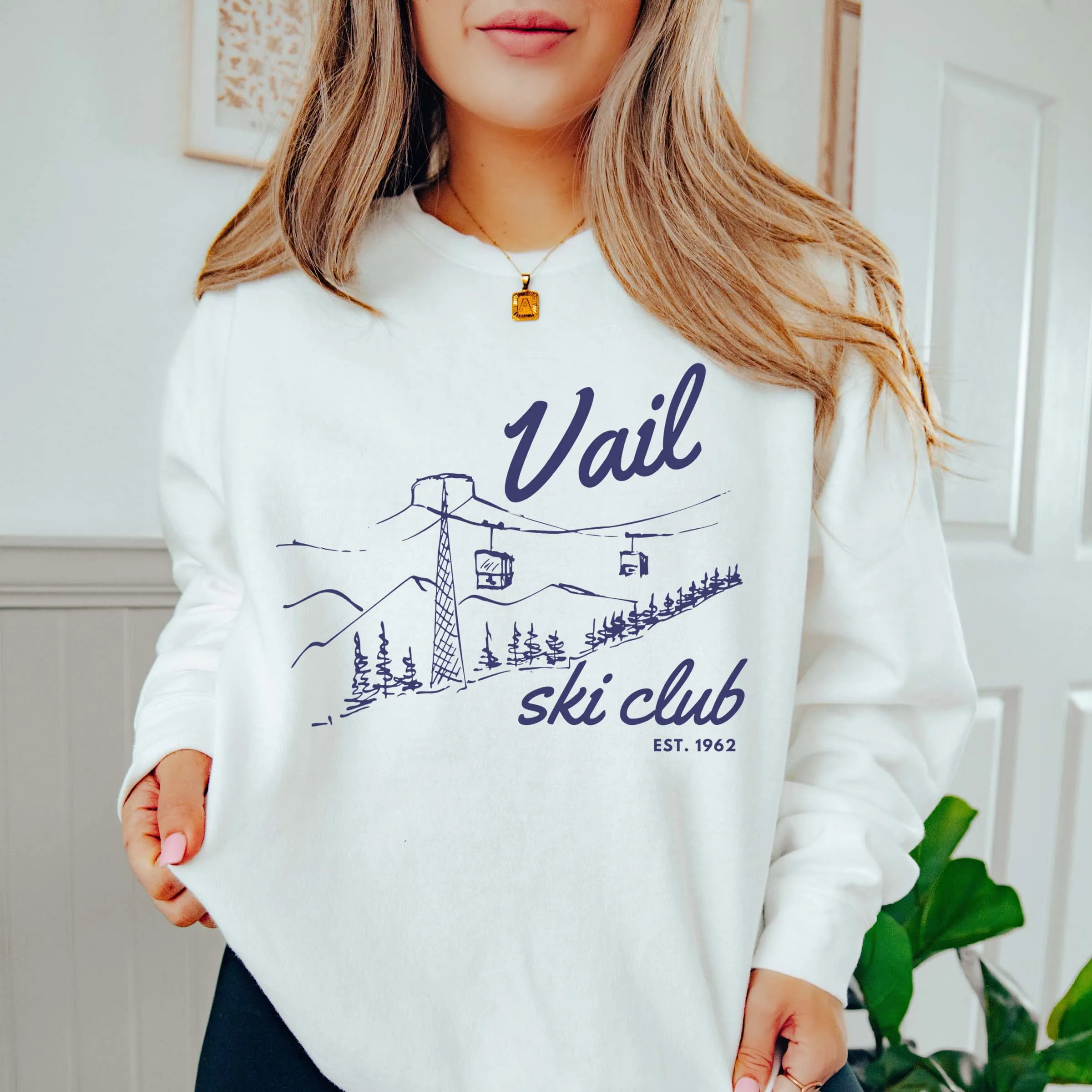Vail Ski Club Navy Comfort Colors Crew Sweatshirt sold by Roxie’s Picks product image thumbnail 2