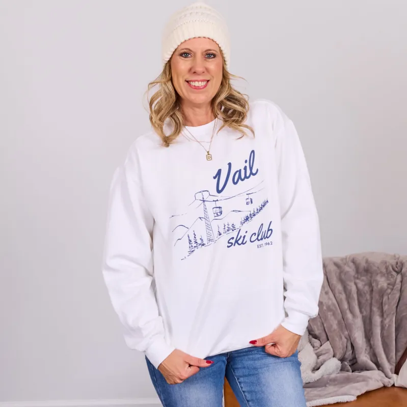Vail Ski Club Navy Comfort Colors Crew Sweatshirt sold by Roxie’s Picks