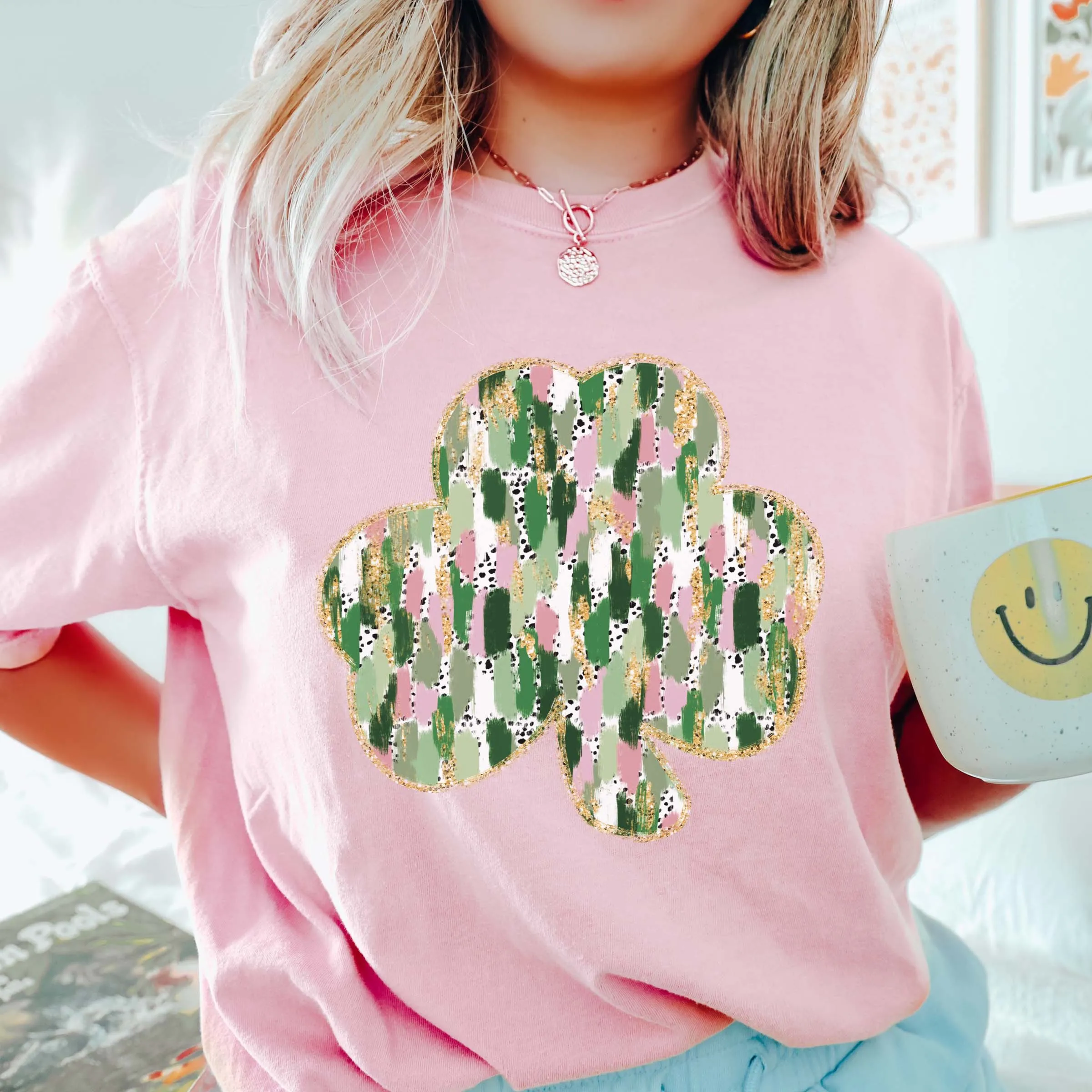 Brush Stroke Shamrock Comfort Color Tee sold by Roxie’s Picks product image thumbnail 2