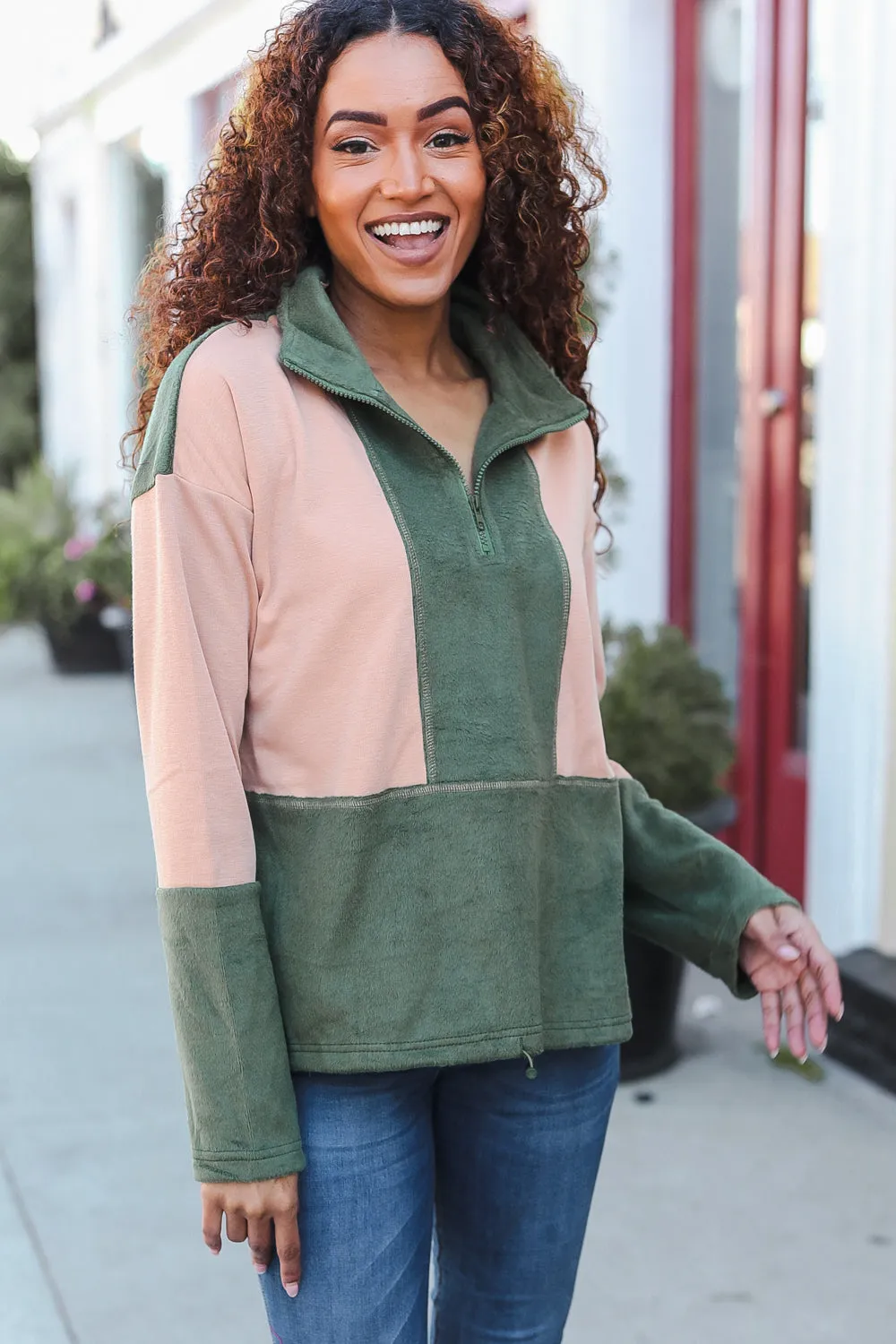 Zip Up Cinched Hem Pullover sold by Roxie’s Picks product image thumbnail 5