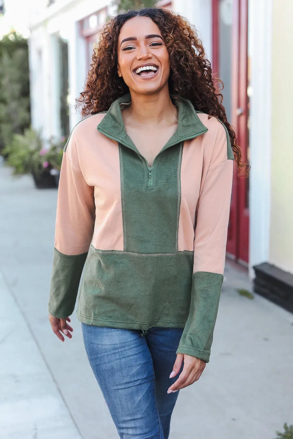 Zip Up Cinched Hem Pullover sold by Roxie’s Picks product image thumbnail 4
