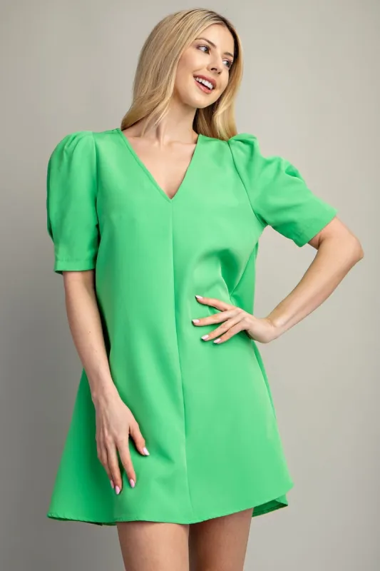 Puff Sleeve Mini Dress sold by Roxie’s Picks