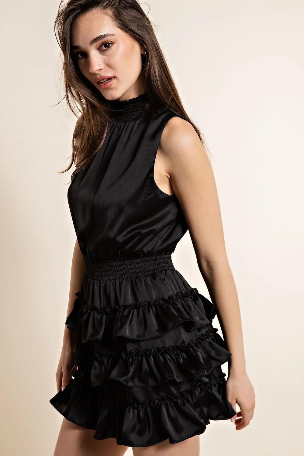 Smocked Neck Sleeveless Mini Dress sold by Roxie’s Picks product image thumbnail 5