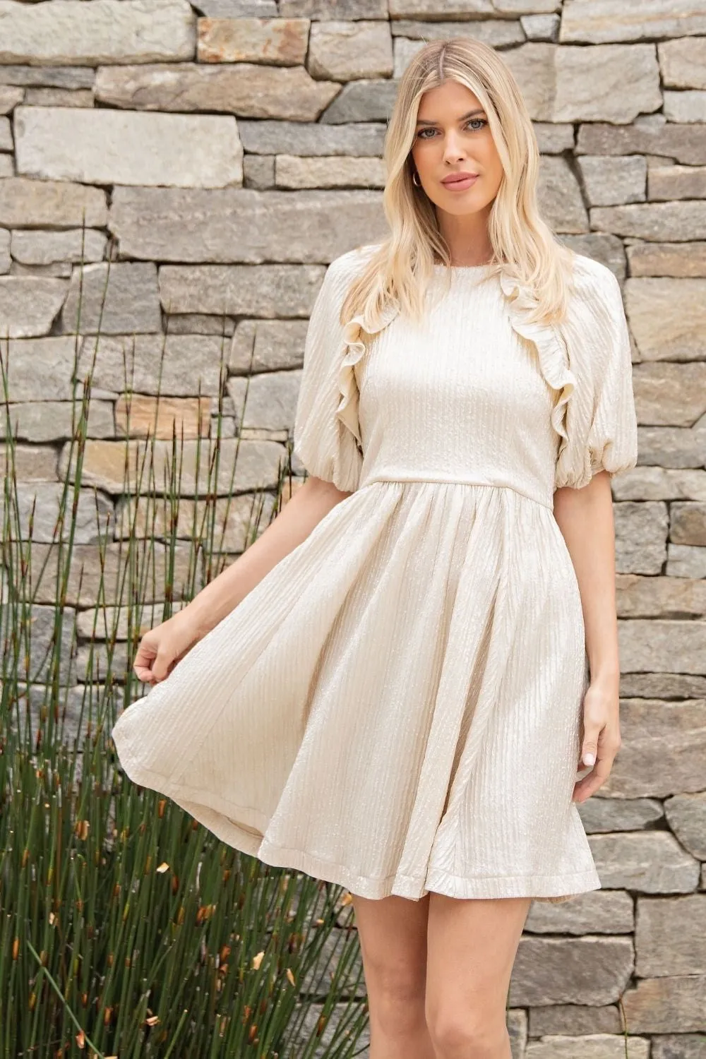 Puff-Sleeved Mini Dress sold by Roxie’s Picks product image thumbnail 2