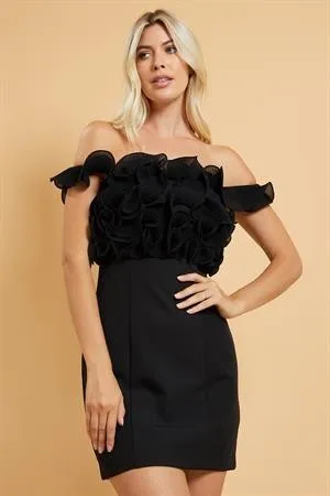 Pleated Ruffle Mini Dress sold by Roxie’s Picks