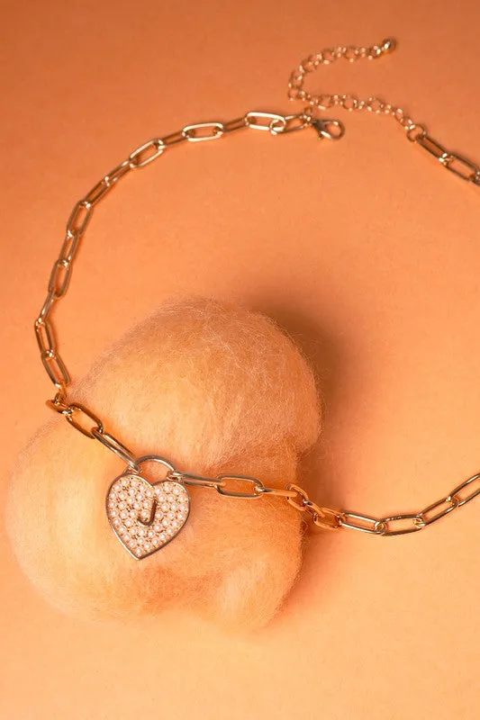 Initial Heart Lock Charm Necklace sold by Roxie’s Picks product image thumbnail 2