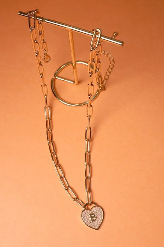 Initial Heart Lock Charm Necklace sold by Roxie’s Picks product image thumbnail 3