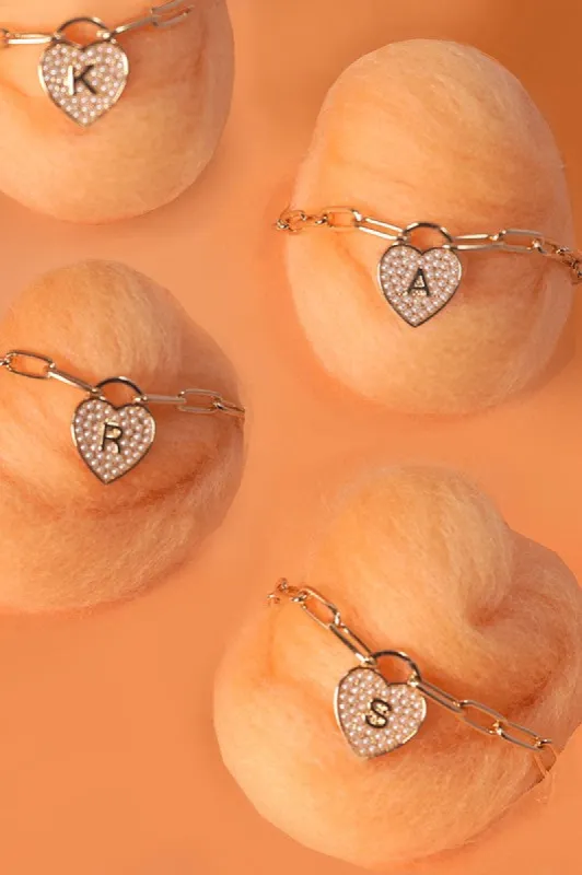 Initial Heart Lock Charm Necklace sold by Roxie’s Picks