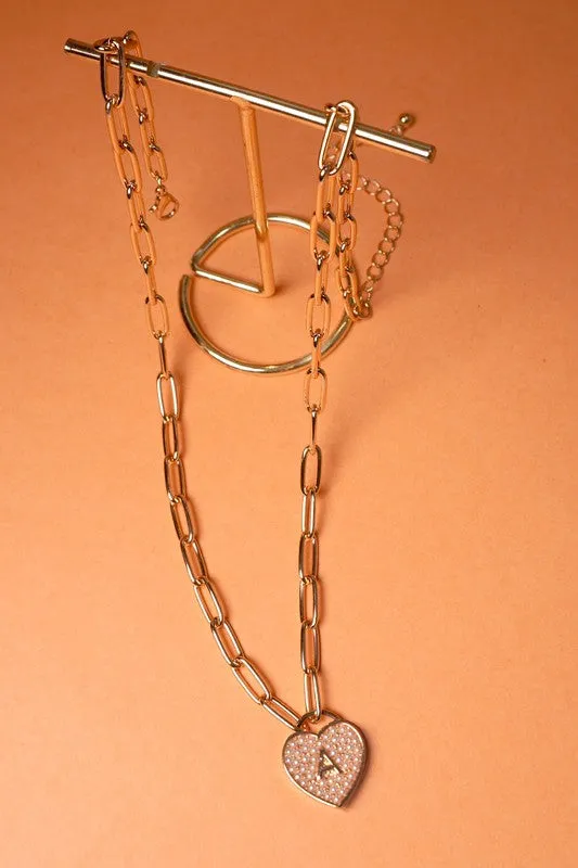 Initial Heart Lock Charm Necklace sold by Roxie’s Picks product image thumbnail 5