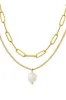 18K Stainless Steel Tarnish Free Pearl Necklace sold by Roxie’s Picks