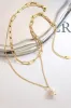18K Stainless Steel Tarnish Free Pearl Necklace sold by Roxie’s Picks