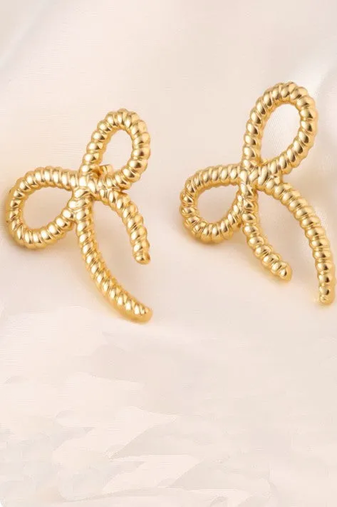 18K Stainless Steel Tarnish Free Bow Stud Earrings sold by Roxie’s Picks product image thumbnail 4