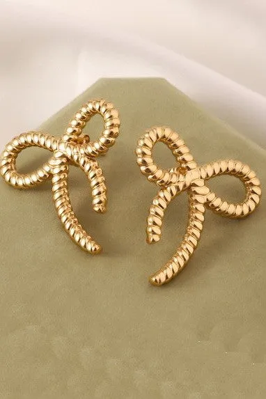 18K Stainless Steel Tarnish Free Bow Stud Earrings sold by Roxie’s Picks