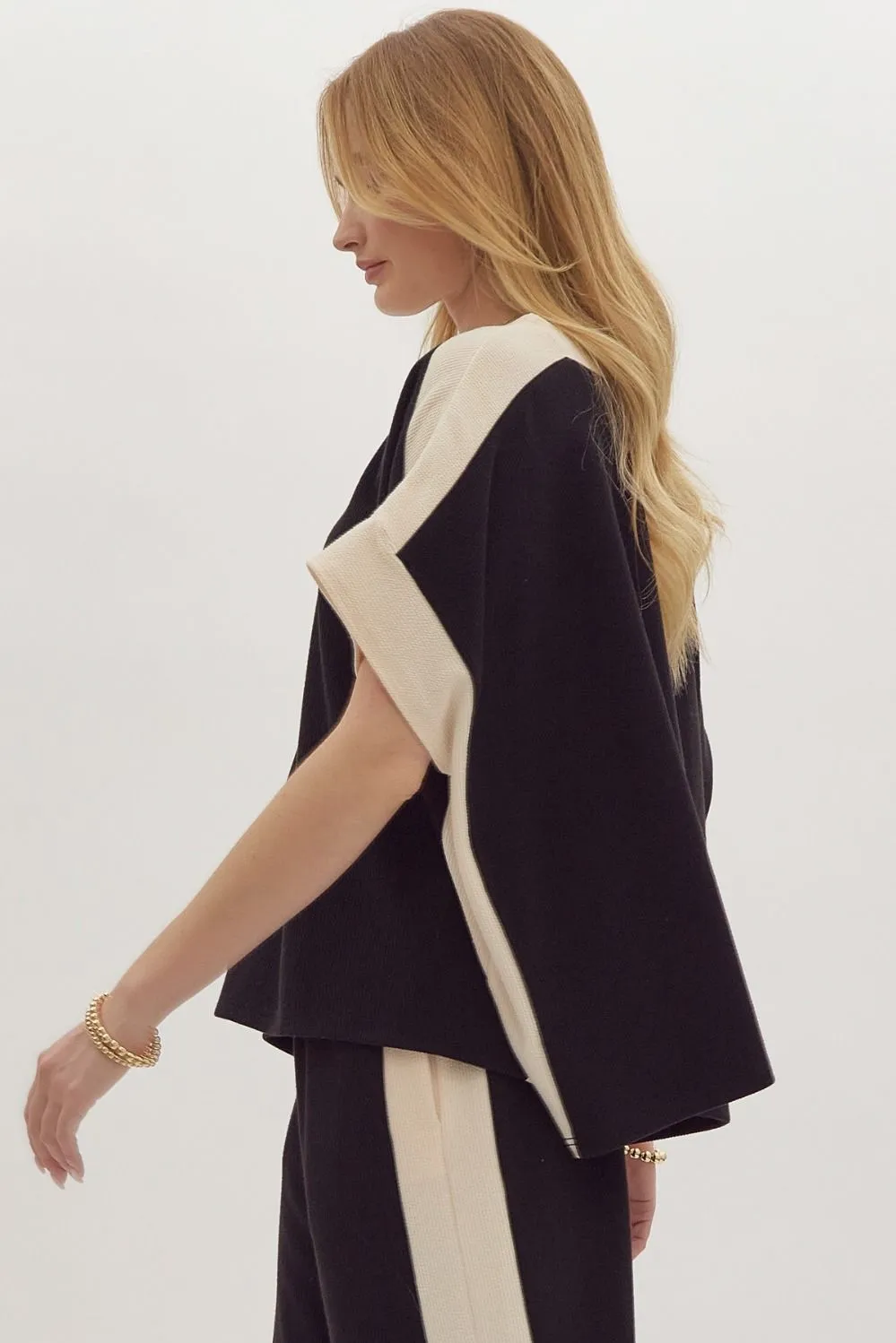 Solid Ribbed Contrast Trim Boatneck Top in Black sold by Roxie’s Picks product image thumbnail 4