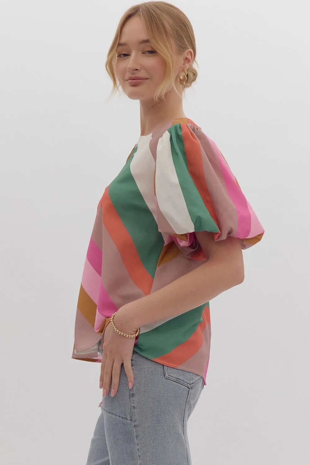 Multi Strive Balloon Sleeve Top sold by Roxie’s Picks product image thumbnail 3