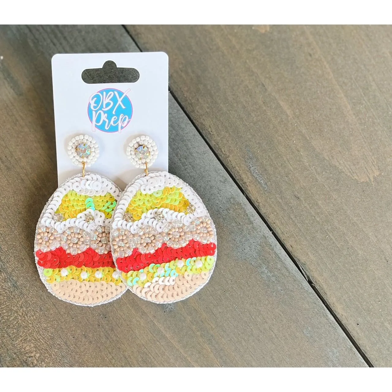 Sequin Easter Egg Dangle Earrings sold by Roxie’s Picks product image thumbnail 2