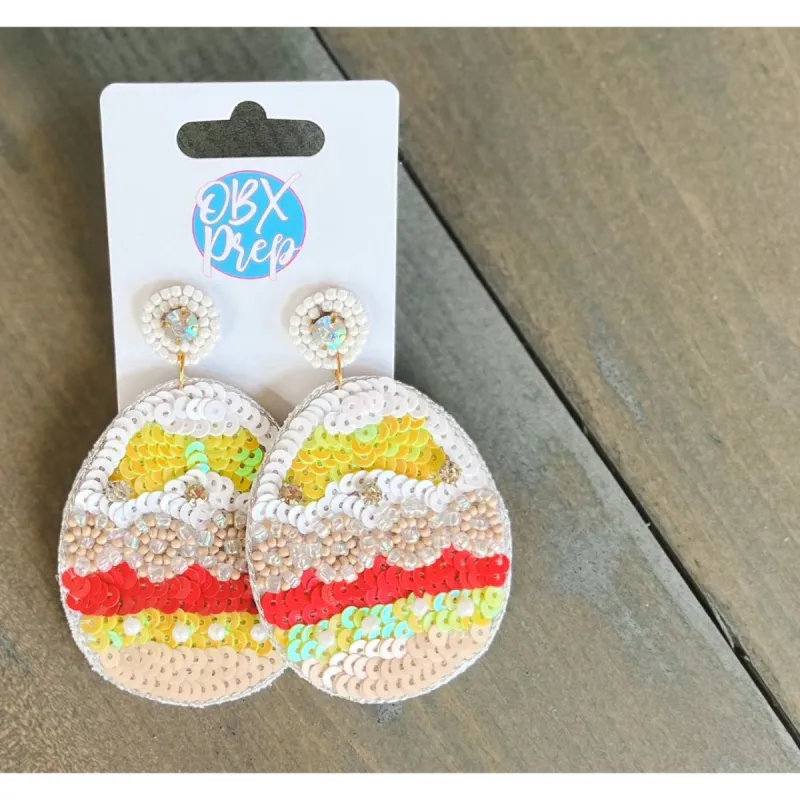 Sequin Easter Egg Dangle Earrings sold by Roxie’s Picks