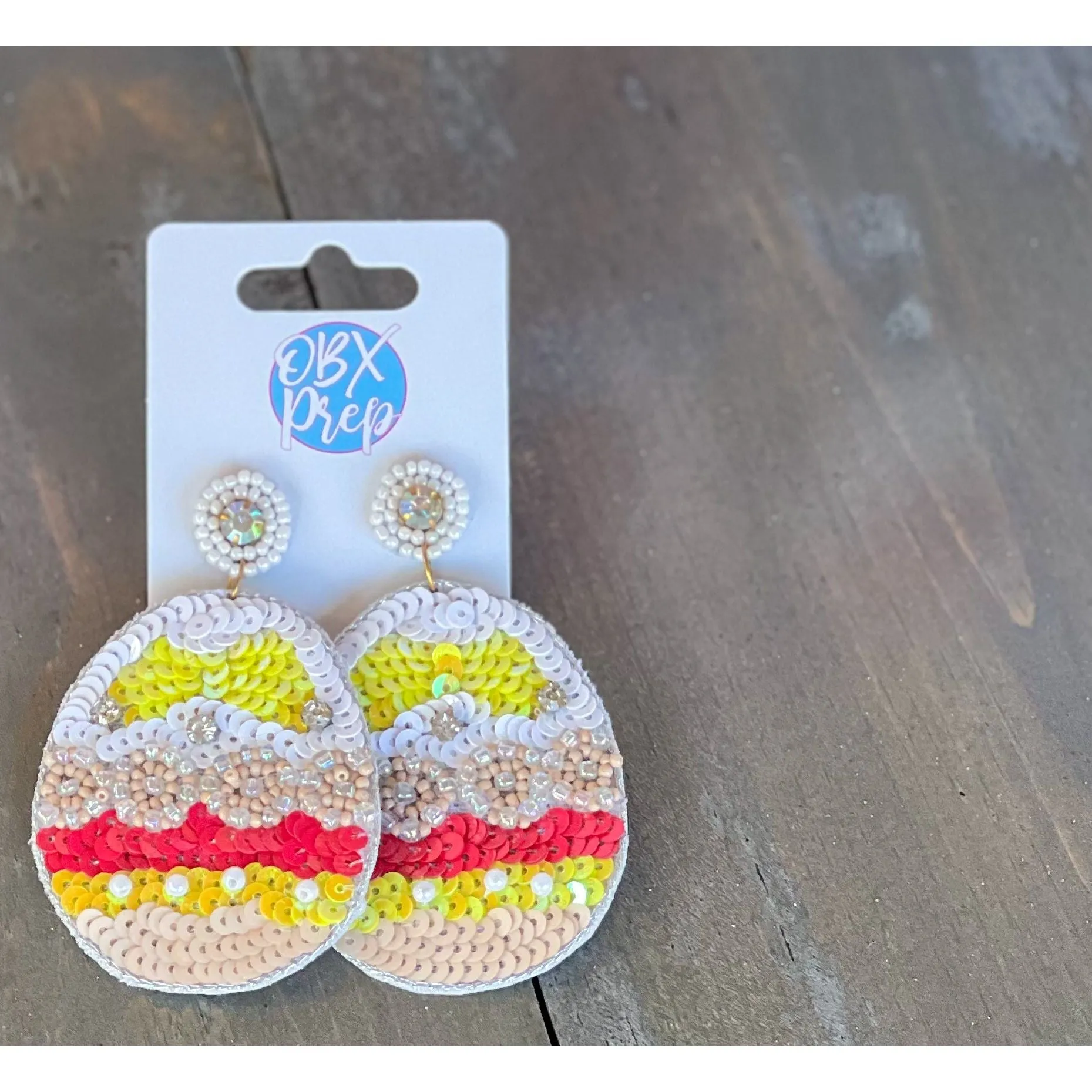 Sequin Easter Egg Dangle Earrings sold by Roxie’s Picks product image thumbnail 4