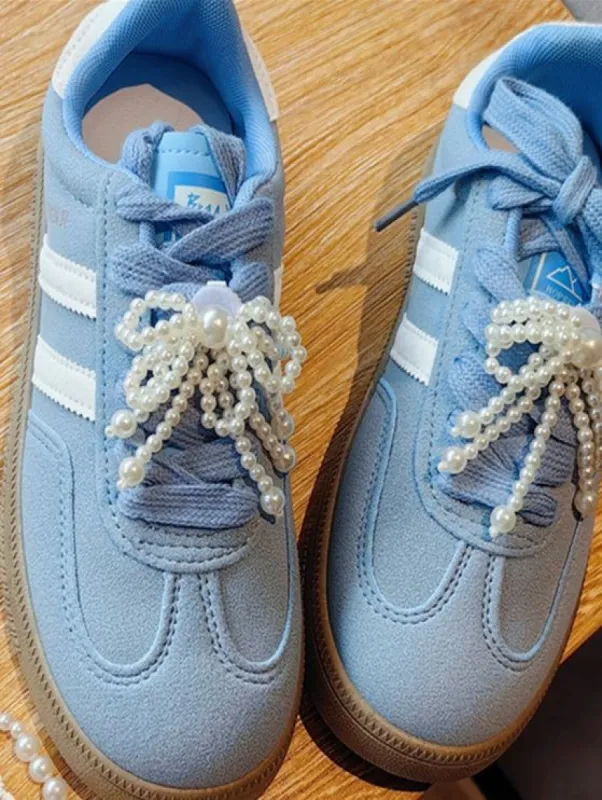 Classic Pearl Bow Ribbon Shoe Charm sold by Roxie’s Picks