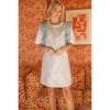 Metallic Jaquard Contrast Ruffle Dress sold by Roxie’s Picks