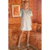 Metallic Jaquard Contrast Ruffle Dress sold by Roxie’s Picks