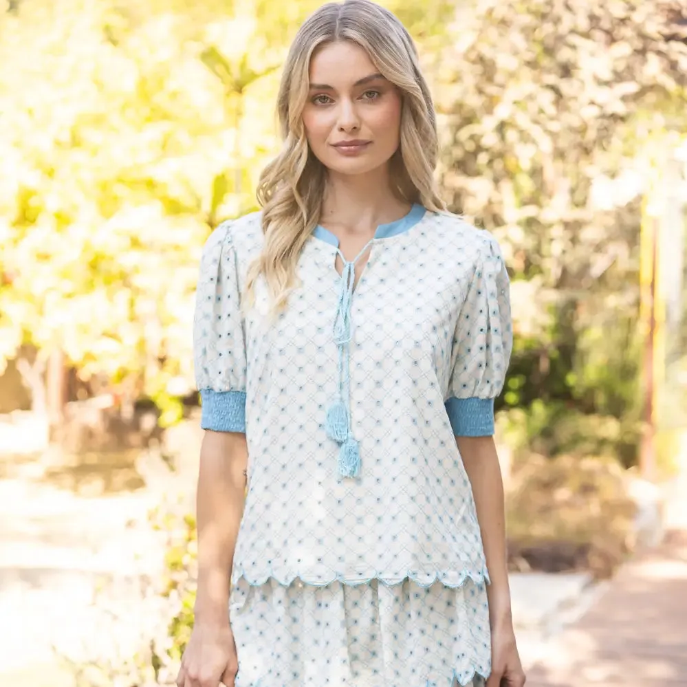 Smocked Waist Tiered Eyelet Scalloped Set sold by Roxie’s Picks product image thumbnail 2