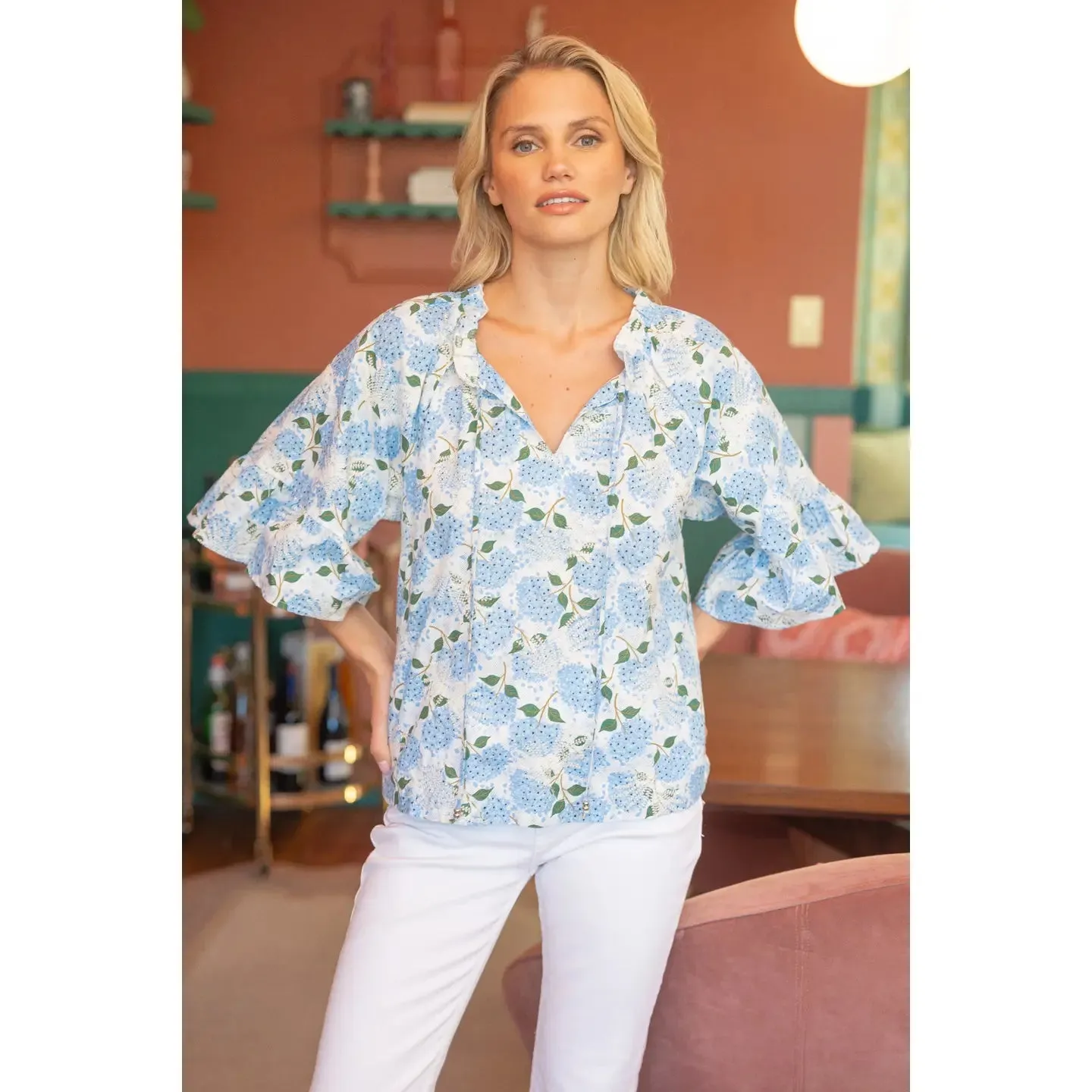 Embroidered Floral Beaded Spaghetti Tie Top sold by Roxie’s Picks product image thumbnail 4