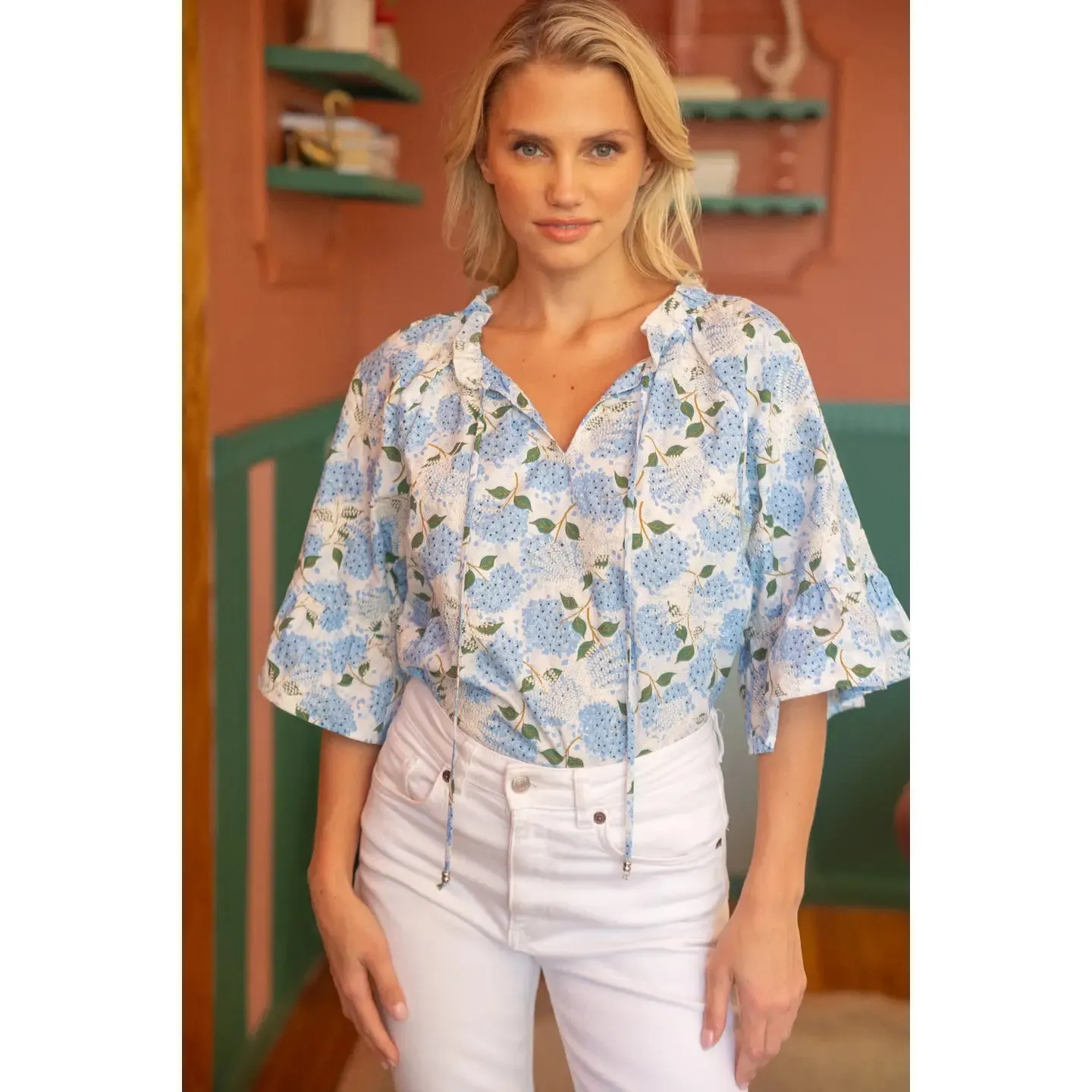 Embroidered Floral Beaded Spaghetti Tie Top sold by Roxie’s Picks product image thumbnail 3