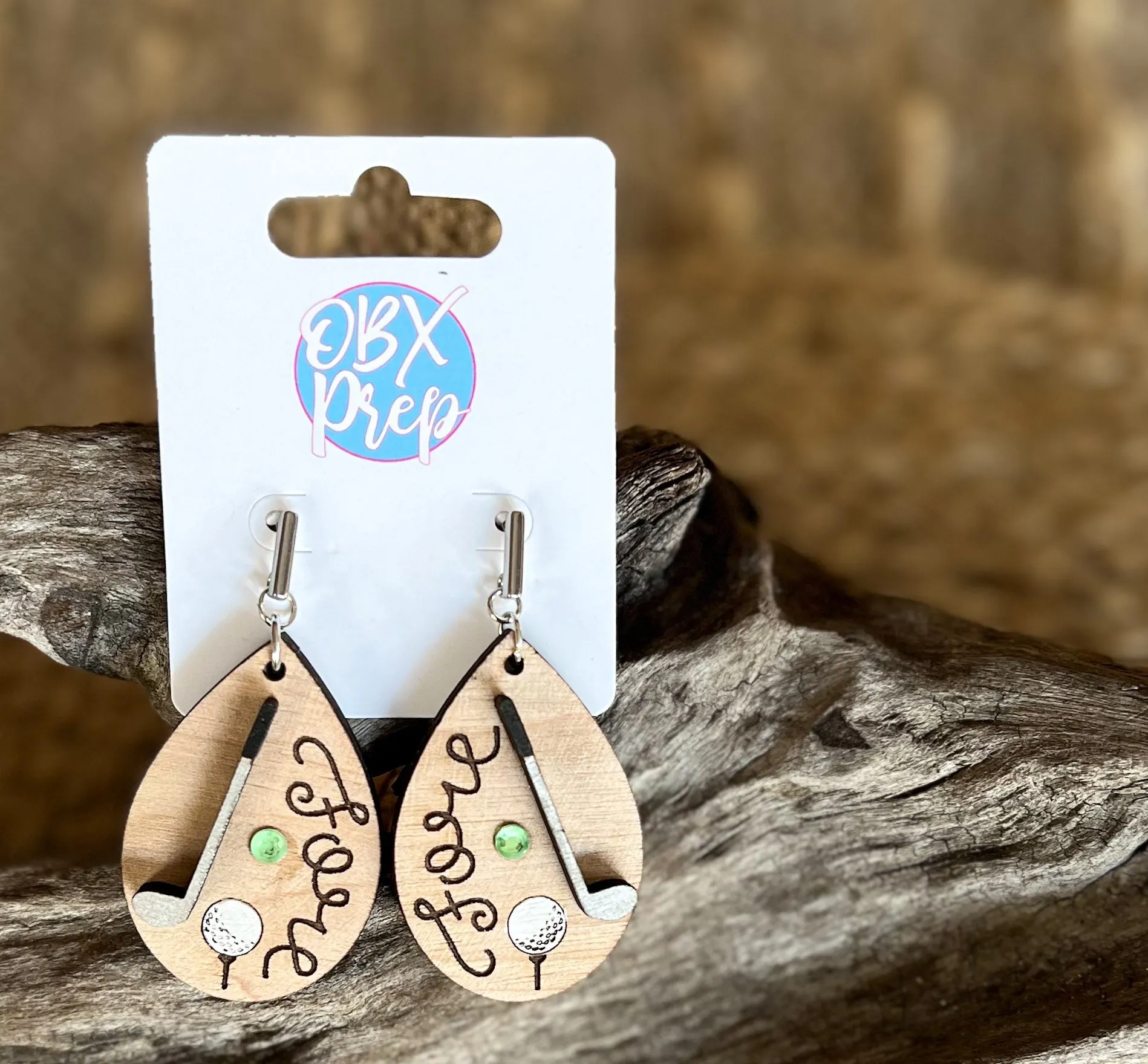 Handmade Wooden Golf Earrings – 3D Golf Club & Ball Design ⛳✨ sold by Roxie’s Picks