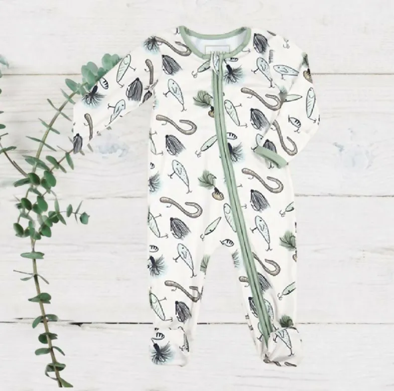 Boys Soft Sleepers With Double Zippers - Fish Hooks sold by Roxie’s Picks product image thumbnail 4