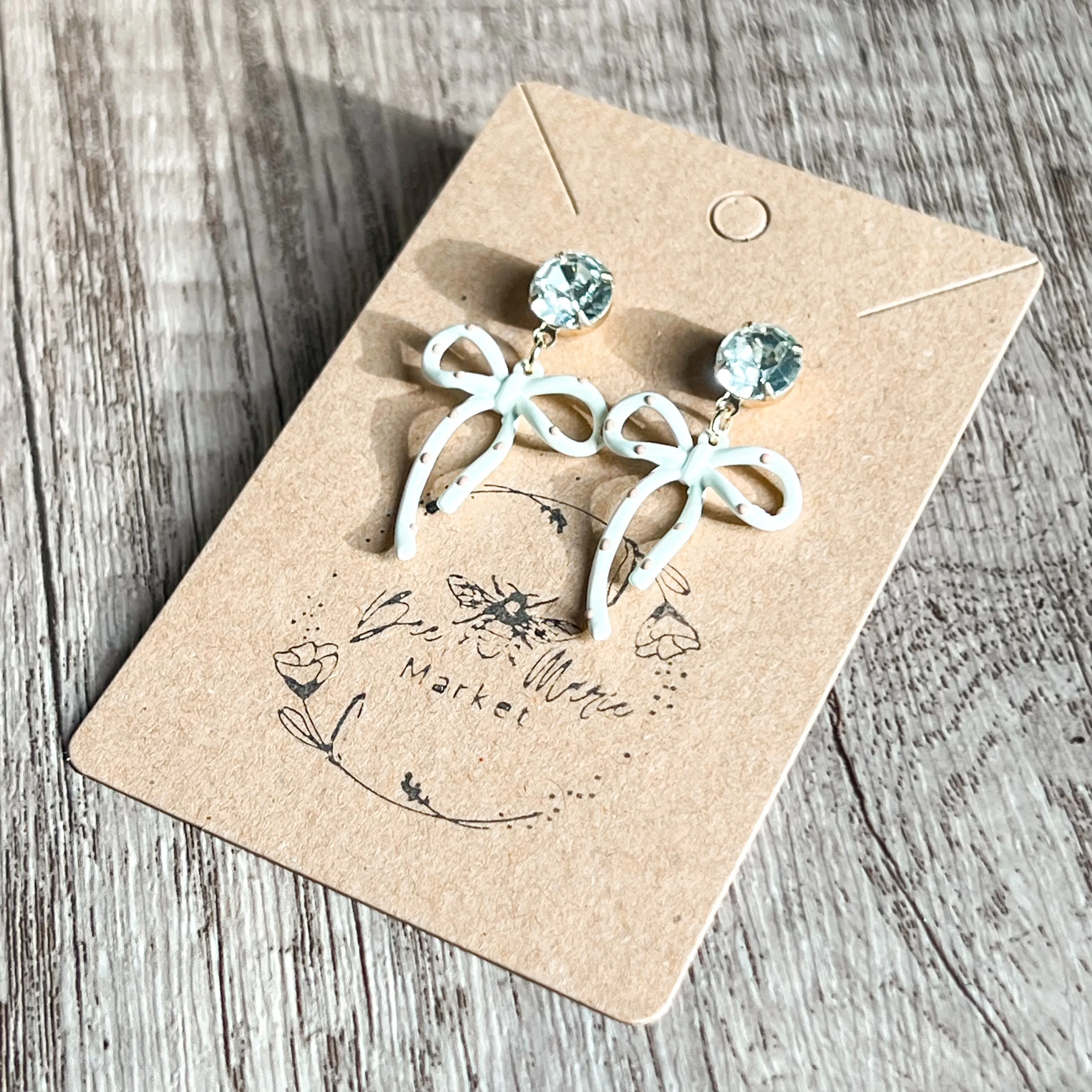 Darla White & Tan Polka Dot Diamond Earrings sold by Roxie’s Picks product image thumbnail 3