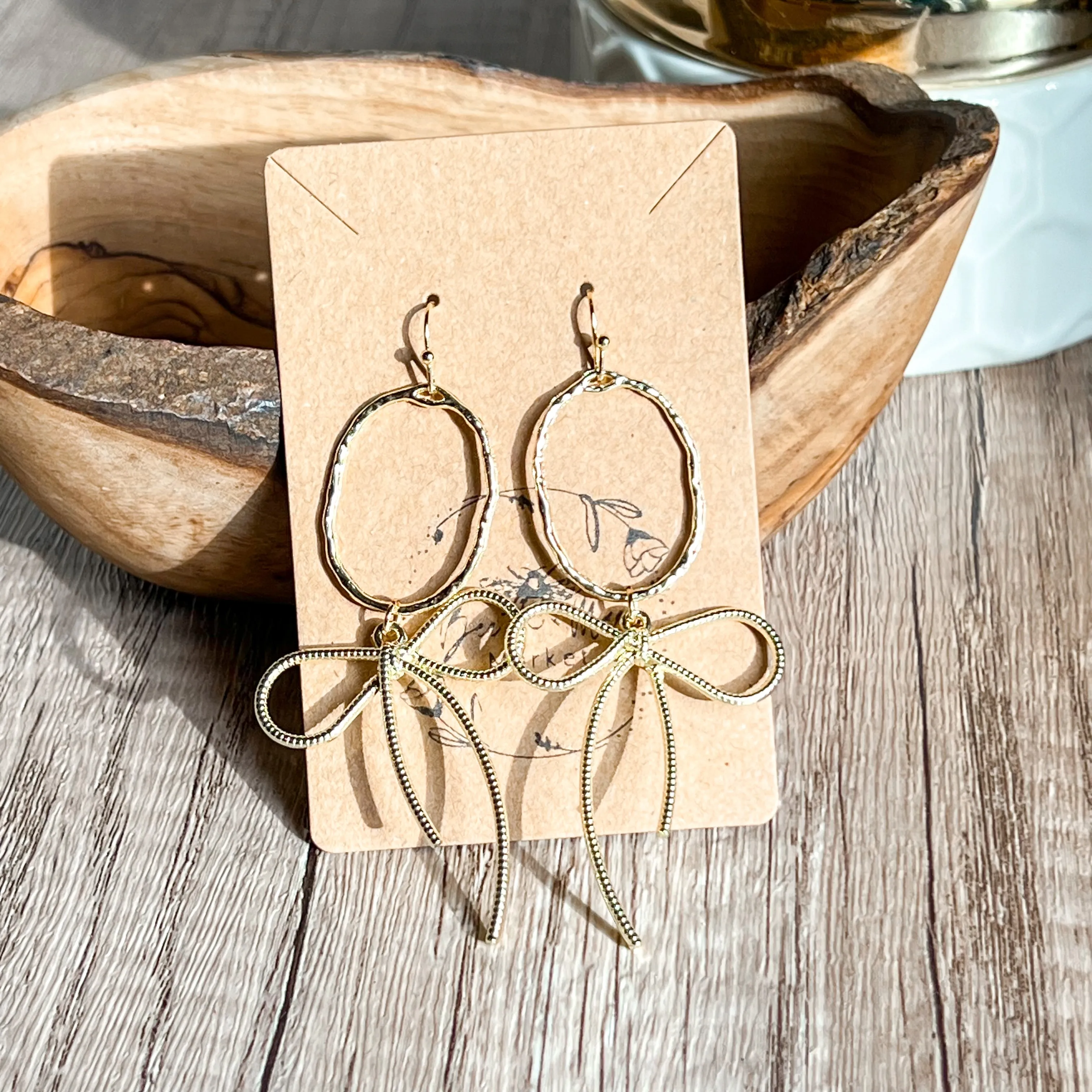 Erica Gold Bow Hoop Earrings sold by Roxie’s Picks product image thumbnail 2